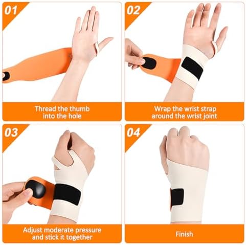 Ulnar Wrist Brace for Right & Left Hand, Ultra-Thin Elastic Wrist Wrap Compression for TFCC Tear and Repetitive Wrist Use Injury, Wrist Support for Carpal Tunnel, Tendonitis, Pain Relief (Beige)