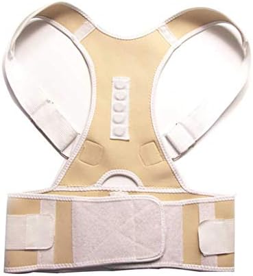 New Male Female Adjustable Magnetic Posture Corrector Corset Back Brace Belt Lumbar Support Straight de espalda(Nude,Small-S)