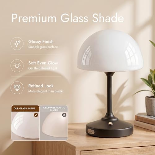 Dawnwake Table Lamp Cordless Lamp,5000mAh Rechargeble Battery Operated Lamp