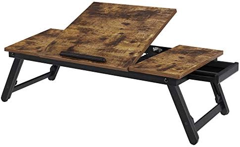 SONGMICS Bed Laptop Desk, Folding Bed Tray, Adjustable Angle and Height