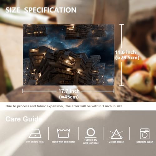 Infinite Library Nebula Shelves Linen Placemats, Floating Books Cosmic Backdrop Table Mats for Table Washable Heat Insulation Thick Dining Mat, Indoor/Outdoor 12X18 in 4 Pcs
