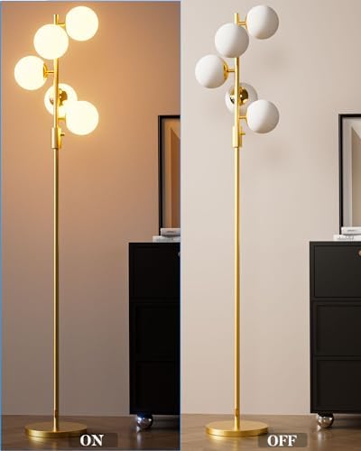 Lightdot Globe Floor Lamp Mid Century Modern Floor Lamp for Living Room