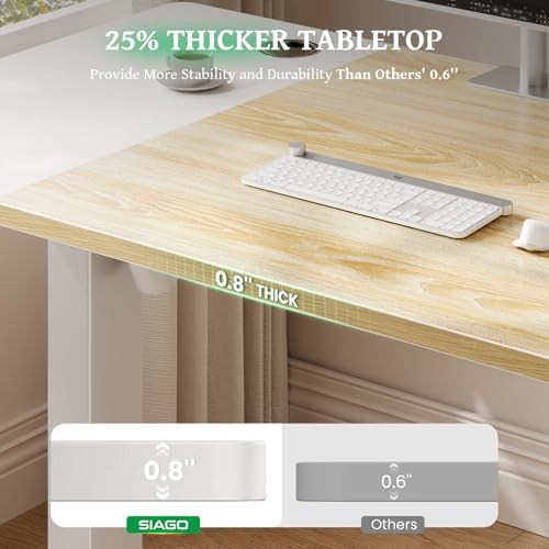 SIAGO 55 x 24 Inch Electric Standing Desk, 0.8 Inch Thick Tabletop