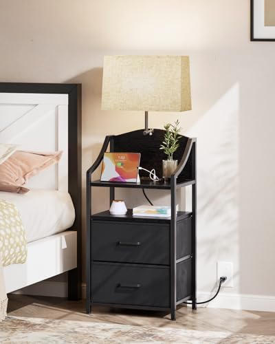 Evermagin 45" Tall Night Stand with Charging Station & Light