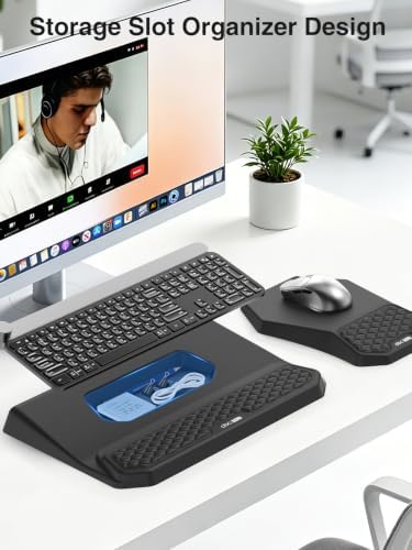 Ergonomic Wrist Rest with Keyboard Stand and Mouse Pad for Easy Typing