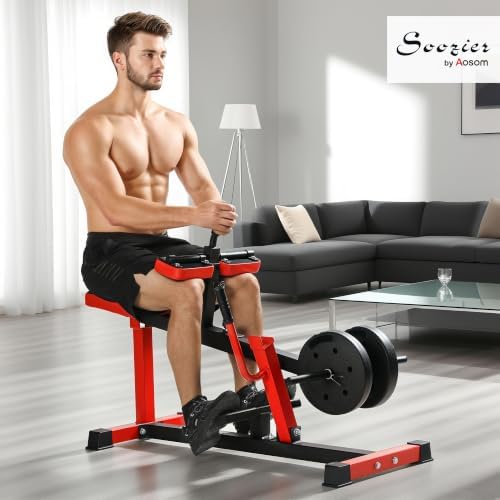 Soozier Seated Calf Raise Machine for Home Gym Waist Arm Training