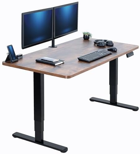 VIVO Rustic Vintage Brown 55 x 28 in Standing Desk, DESK-KIT-2B55N