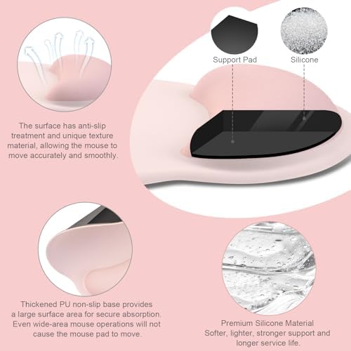 MOSISO Wrist Rest Support for Mouse Pad&Keyboard Set, Chalk Pink