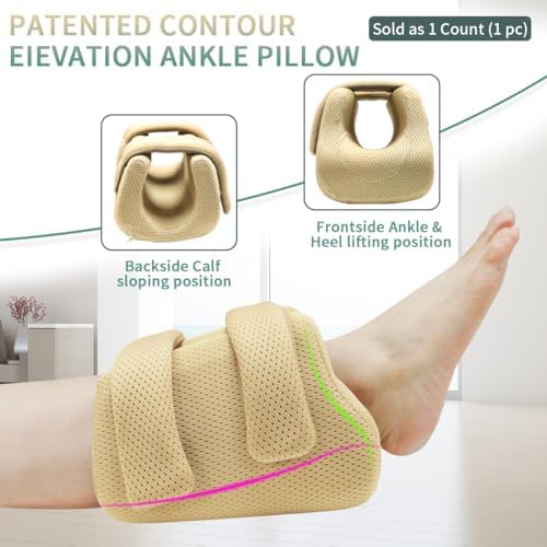 EZ Assistive Heel Protector Cushion Foot Pillow Remove Pressure 1pc, A Heel Protection Foot Wedge Pillow to Relief Pressure from Sores and Ulcers