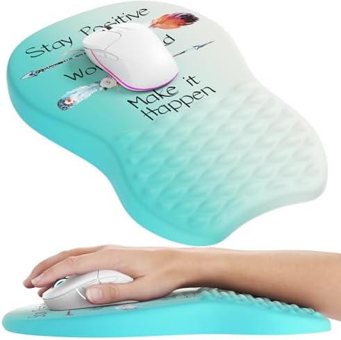 MROCO Ergonomic Mouse Pad with Wrist Support, 11.8 x 7.8 in, Feather Arrow