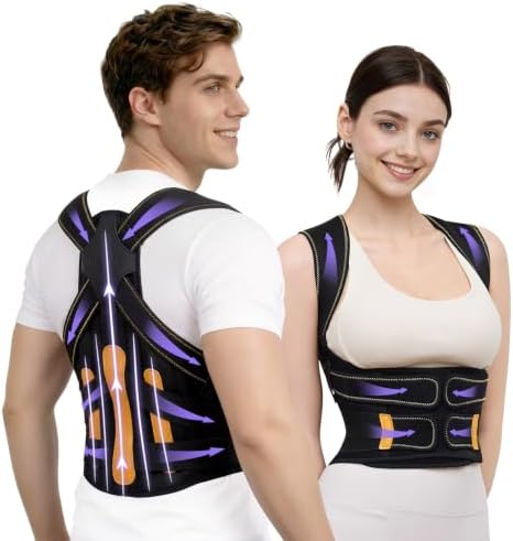 Posture Corrector for Women and Men, 5x Enhanced Support Back Brace, Large