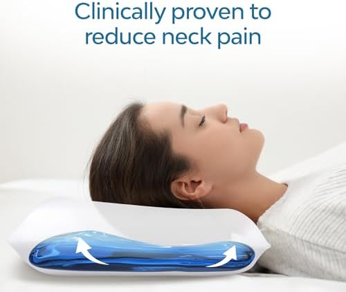 Mediflow Fiber Water Pillow - Adjustable Bed Pillow for Neck Pain Relief, Ideal for Side, Back, and Stomach Sleepers, Clinically Proven for Comfort and Support (4 Pillows)