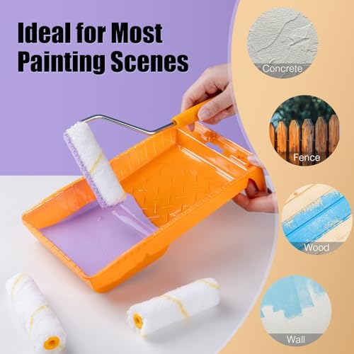 Mister Rui 10 Pieces 4-Inch Small Paint Roller Covers Microfiber Rollers