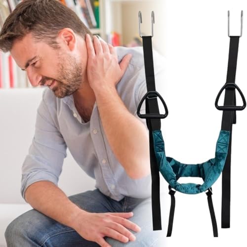 Cervical Neck Stretcher Device, Neck Decompression Devices, Portable Neck Stretcher Hammock Over Door for Neck Pain Relief, Neck Sling for Spine Decompression (A)