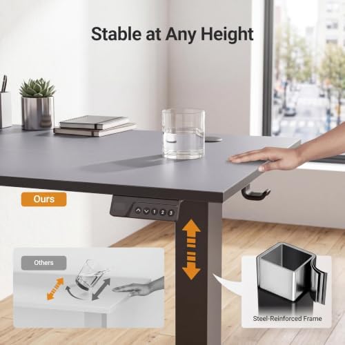 Claiks Electric Standing Desk 40x24 Inch Adjustable Desk, Black