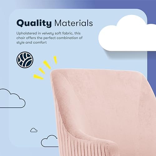 Serta Modern Vanity Chair with Gold Base, Mid-Back Soft Velvet Desk Chair