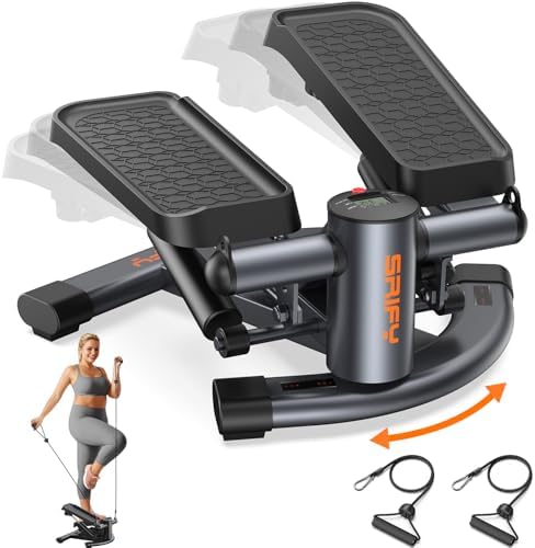 SPORTSROYALS Stair Stepper,Twist/Mini Stepper for Exercise at Home,Step Machine with Resistance Bands for Full Body Workout, 350lbs+ Capacity