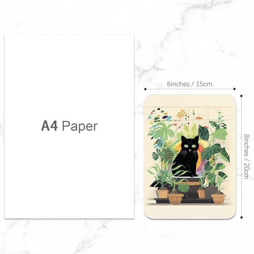 Small Mouse Pad, Mini Mouse Pad 6 x 8 Inch, Thick Rubber Waterproof Mouse Mat, Cute Mousepad for Women Men Wireless Mouse Laptops Home Office, Cat on Flowerpot