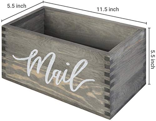 MyGift Vintage Gray Wood Mail Holder, Desktop Letter Organizer Bin