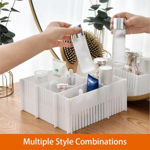 20Pcs Drawer Dividers, 14.96"x2.76", Thin, DIY Plastic Drawer Separator, Large Adjustable Dresser Drawer Organizer for Clothes, Bedroom, Bathroom, Kitchen Cutlery, Desk, Office Storage