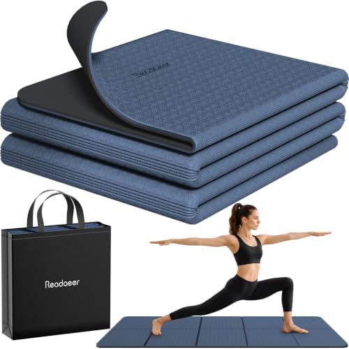Readaeer Double Color Yoga Mat - 72"x24"x0.24" (6mm),Non-Slip TPE Exercise Mat