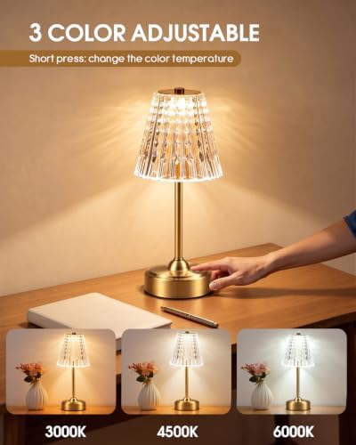 Nusogon Cordless Touch Table Lamp, Premium Rechargeable LED Small Desk Lamp