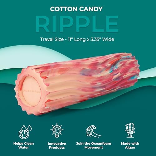 Oceanfoam Ripple Small Foam Roller for Physical Therapy (Cotton Candy)