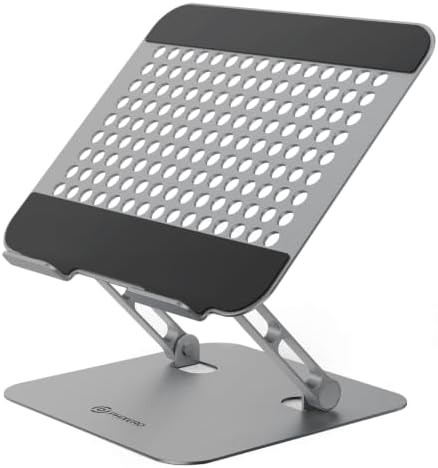 PHIXERO Height Adjustable Laptop Stand, Aluminum Laptop Riser Gray WS1