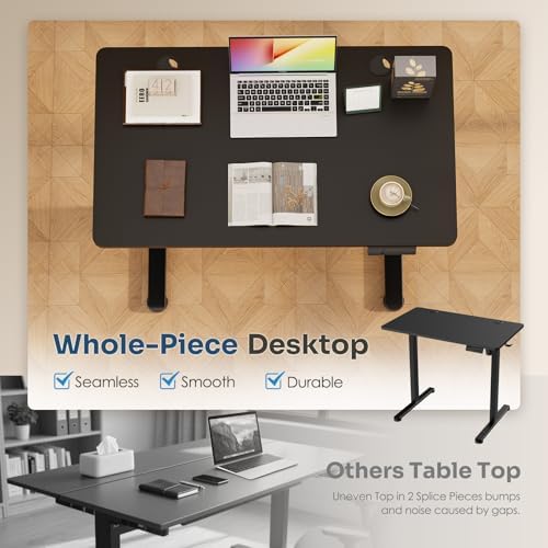 Monomi 35" x 24" Small Electric Standing Desk,Whole Piece Desktop,Black