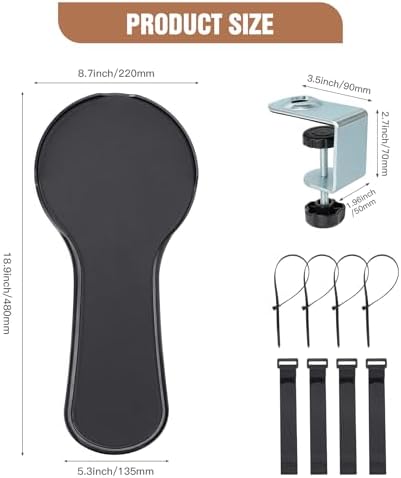 Upgrade Chair arm Mouse pad, Ergonomic Arm Rest Mouse Pads for Chairs and Desk, Adjustable Mouse Tray,Forearms Pressure Relief Computer Desk Extender, Black (Black（YU8351）)