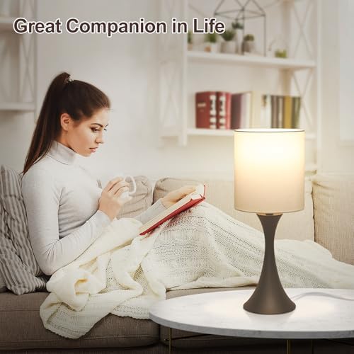 3 Way Touch Control Table Lamp, Dimmable Bedside Lamp, Nightstand Light
