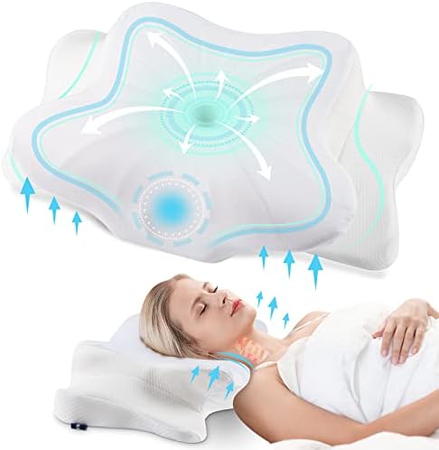 DONAMA Cervical Pillow for Neck and Shoulder,Contour Memory Foam Pillow,Ergonomic Neck Support Pillow for Side Back Stomach Sleepers with Pillowcase-King Size