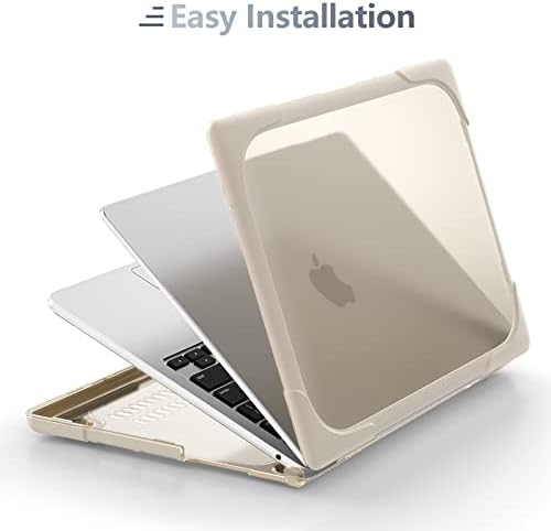 Batianda Foldable Stand Heavy Duty Case for MacBook Air 13.6 inch, Khaki