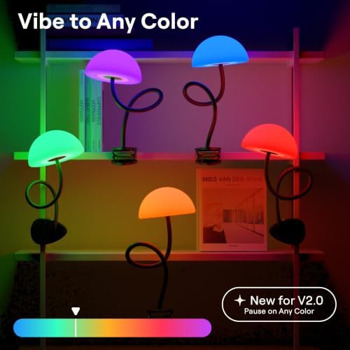 Smallish Shroommate Clip On Light for Dorm Room - 2.0 (Black)