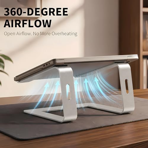 Orionstar Ergonomic Laptop Stand, Aluminum Riser, 10-15.6",Silver