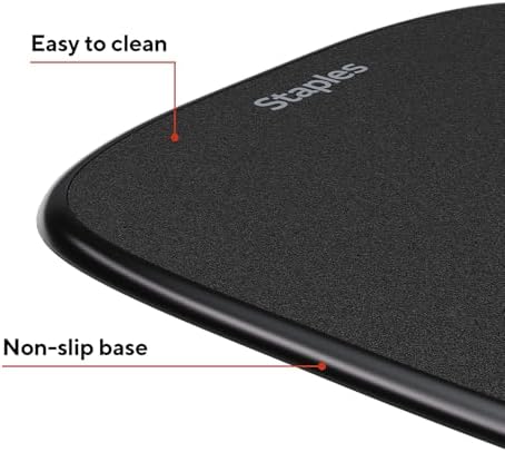 Staples TECH Mouse Pad with Gel Wrist Rest, Non-Slip, Black Crystal