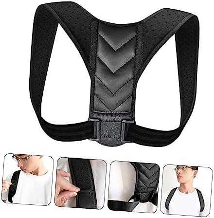 COLLBATH Adjustable Invisible Posture Corrector Belt Durable Pu Back Support for Adults Prevents Hunchback Spinal Pain Suitable for Indoor Outdoor Use
