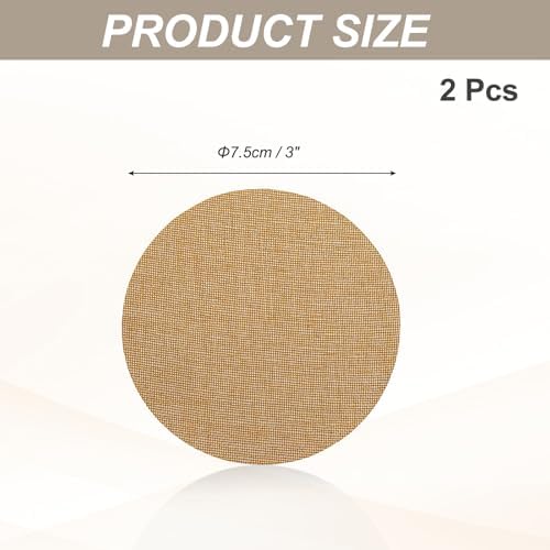 MECCANIXITY 3" Round Lampshade Diffuser, Anti-glare Lamp Shade Diffuser Fabric Lamp Cover for Desk Table Light Downlight Spotlight, Tan, Tan 2pcs
