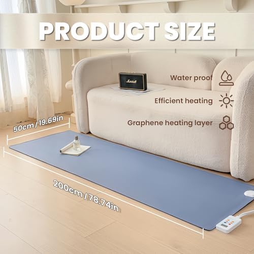 Heated Floor Mats, 20"x 79" Heated Carpet, for Living Room Bedroom