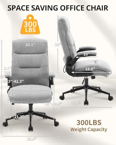 Karl home Ergonomic Office Chair Inflatable Lumbar High Back, Grey
