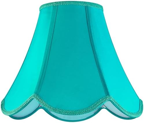 GO&SO Lamp Shades 1Pc,6" x 13" x 10.6",Scalloped Lamp Shade,Teal Petals