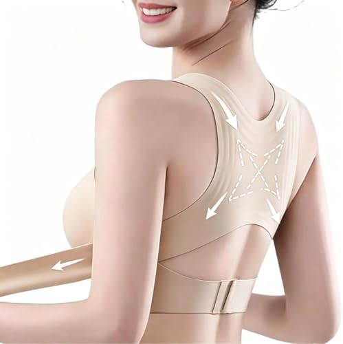 Posture Corrector Bras Women Front Closure Cross Back Wireless Posture Bra