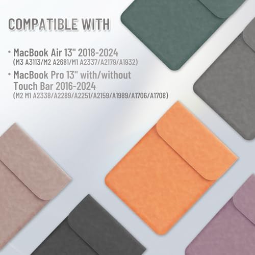 Allinside 13 inch Laptop Sleeve Case for MacBook Neo A18 Pro/MacBook Air 13 2018-2026/MacBook Pro 13 2016-2022, Waterproof PU Suede Leather Laptop Sleeve Bag Protective Vertical Case Cover, Gray