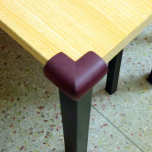 4 Pack Soft Foam Baby Proofing Corner Guards & Edge Protectors, Pre-Taped Table Corner Protector, Children Safety Furniture Desk Bumper, Cushion for Sharp Corners, L Type,Brown
