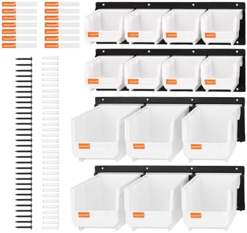 14pc Wall-Mounted Storage Organizer Mixed V1 V2 Combo White