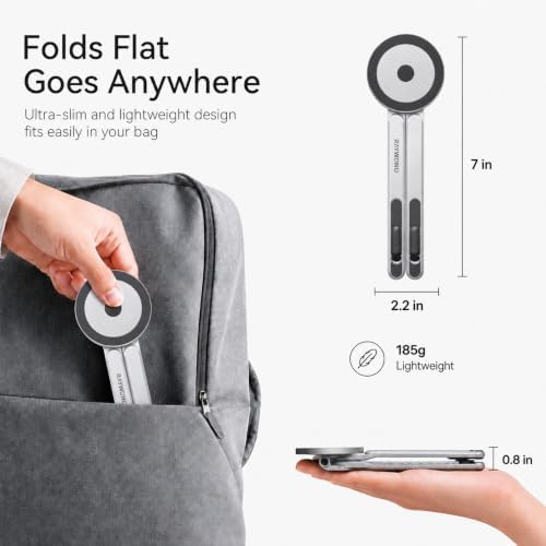 3-in-1 Portable Laptop Stand Magnetic Phone Holder Foldable Riser