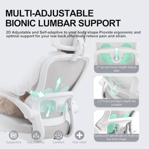 5 Pack Ergonomic Office Chair,Ultra Thick Spring Cushion Desk Chair,Grey