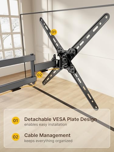 monTEK Full Motion TV Wall Mount for 13-55 Inch TVs up to 55 lb