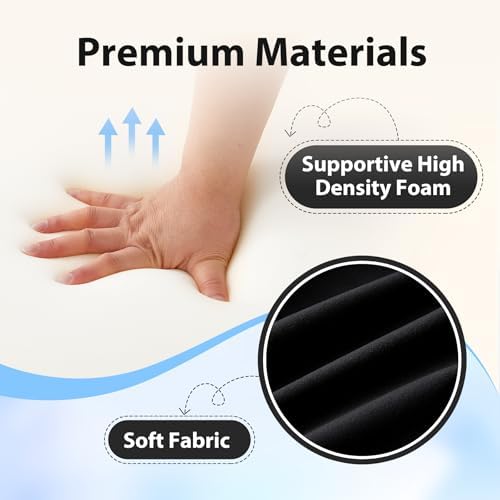21" Reading Pillow for Bed with Back Support & Big Pockets, Black