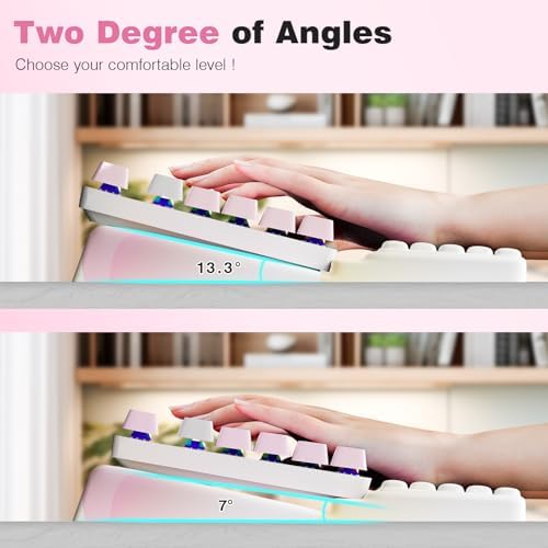 Ospelelf Keyboard Wrist Rest, Ergonomic Memory Foam Wrist Support for Typing & Gaming, Tilted Keyboard Pad, Aesthetic Desk Accessories for Office, Relief for Carpal Tunnel & Wrist Pain, Flowcolor